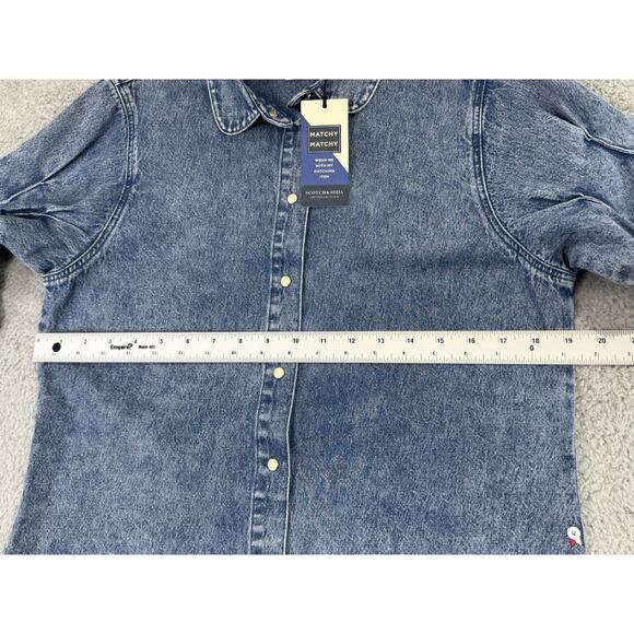 Scotch and Soda Amsterdams Blauw Matchy Matchy denim SS button down size Medium - Picture 10 of 15